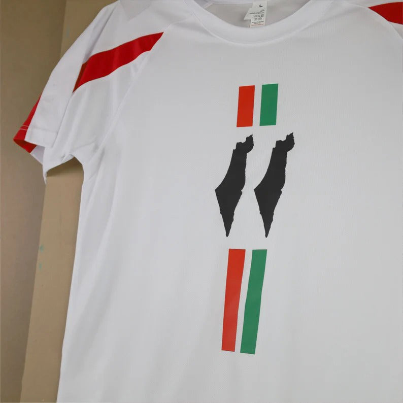 Palestine Football Shirt, Palestine Maps Flag Design Printed T Shirt, 100 Polyester Shirt, Palestine Football Lover Tees, Palestine FC Shirt