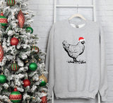 Christmas Chickens Sweatshirt, Funny Santa Chicken Xmas Printed Sweater, Сute Xmas Holidays Matching Jumpers, Christmas Chickens Lover Gift