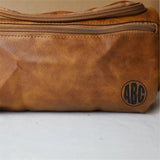 Personalised Leather Engraved Toiletry Bag, Custom Mens Monogram Dopp Kit, Groomsman Toiletry Bag, Leather Accessory Bag, Best Gift for Him