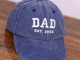 Personalised Dad Embroidered Hat, Custom Dad Est Date Hat, Vintage Baseball Cap for Dad, Father's Day Gift for New Dad, Dad Birthday Gifts