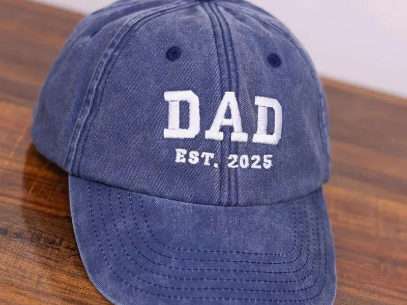 Personalised Dad Embroidered Hat, Custom Dad Est Date Hat, Vintage Baseball Cap for Dad, Father's Day Gift for New Dad, Dad Birthday Gifts