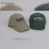 Embroidered Grandpa & Grandma Hats, Custom Est Date Baseball Hat, Vintage Cap for New Grandparents, Pregnancy Reveal Cap, Mother's Day Gifts